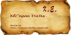 Könyves Etelka névjegykártya